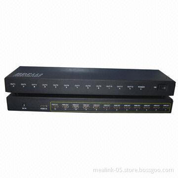 1 to 12 HDMI® Splitter with 5V/2A External Power Supply, FCC, CE and UL Marks